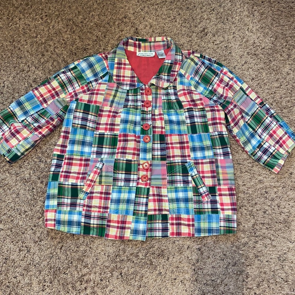 Vintage Madras Patchwork Plaid Ladies Jacket Size… - image 1